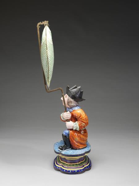 銅胎畫琺瑯洋人托寶