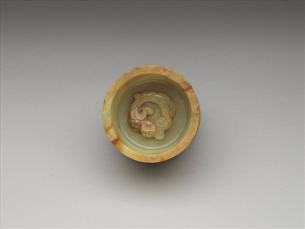 玉蟠螭紋連座圓洗