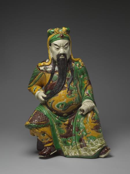 三彩瓷關帝君像