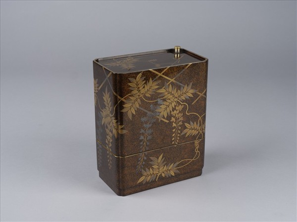 蒔繪藤花紋提架 日本 藤花蒔繪二層酒盒