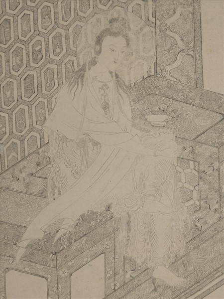 宋人白描大士像　軸