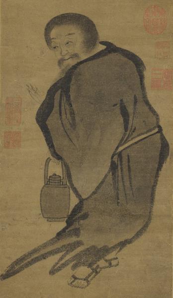 宋人潑墨仙人　軸