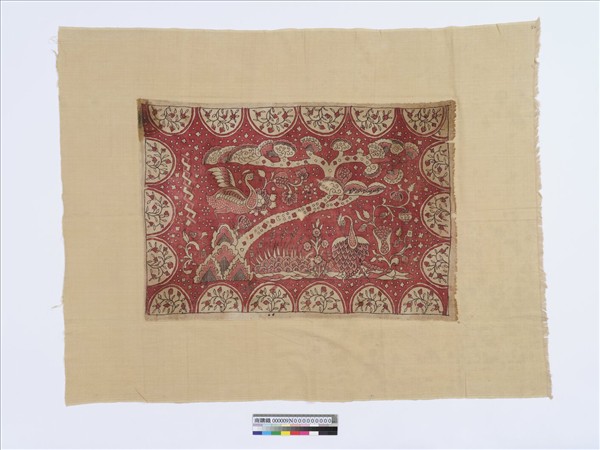 斯里蘭卡 紅地松鳥紋繪染儀式布