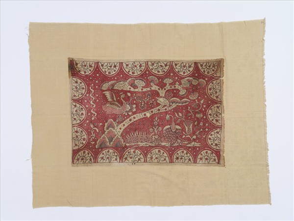 斯里蘭卡 紅地松鳥紋繪染儀式布