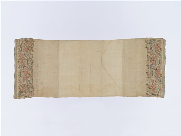 土耳其 白亞麻地花卉紋刺繡巾