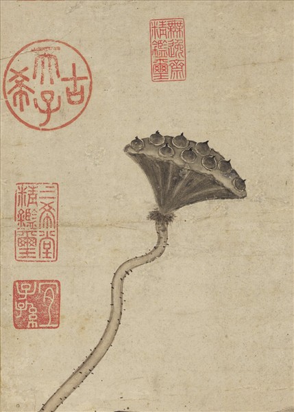 元趙孟頫臨黃筌蓮塘圖　軸