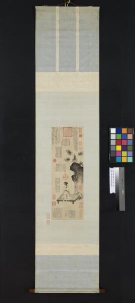 元趙孟頫吹簫士女圖　軸