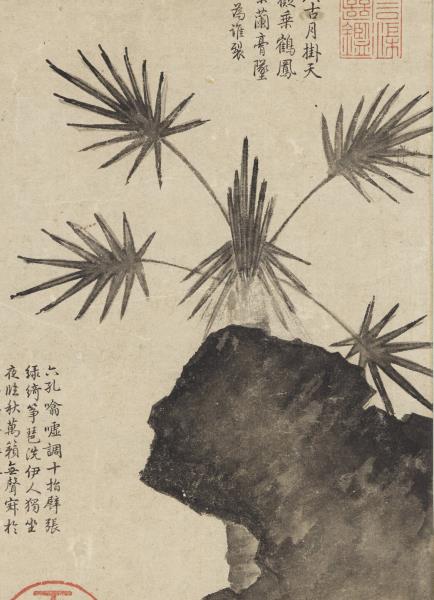 元趙孟頫吹簫士女圖　軸