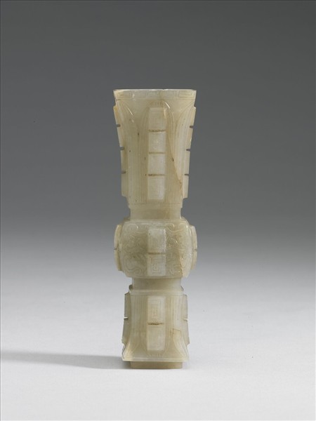 玉方觚形獸面紋瓶