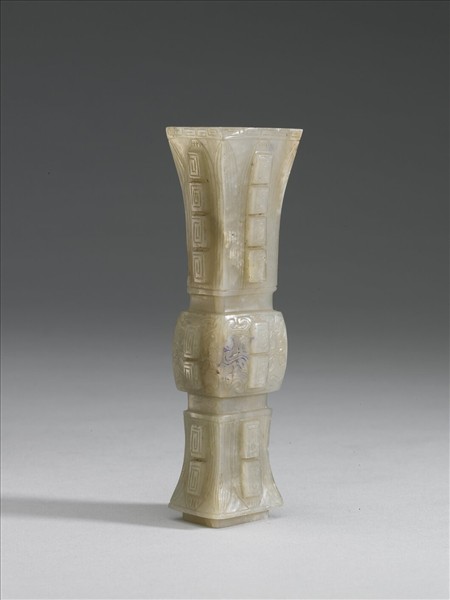 玉方觚形獸面紋瓶