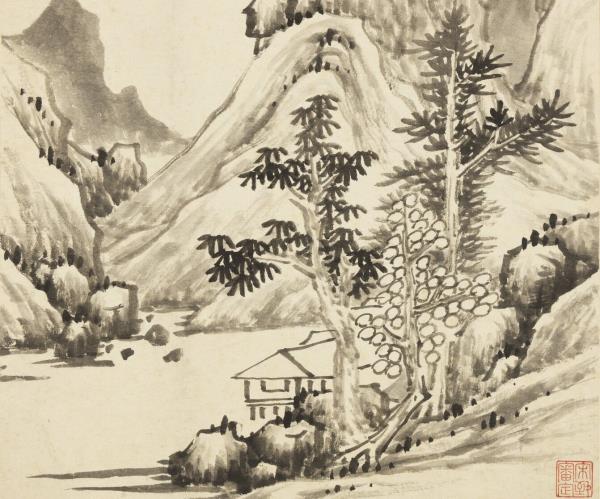 清惲向仿古　冊　學董巨山水