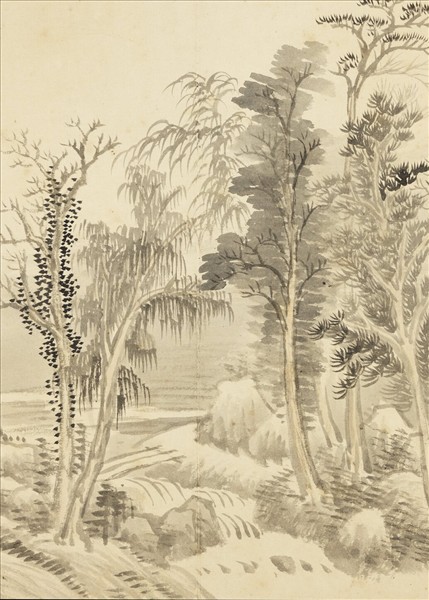 清王翬畫山水　冊　平林野趣