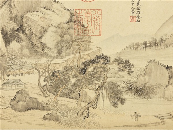 清王翬仿諸家山水　冊　倣徐賁山水