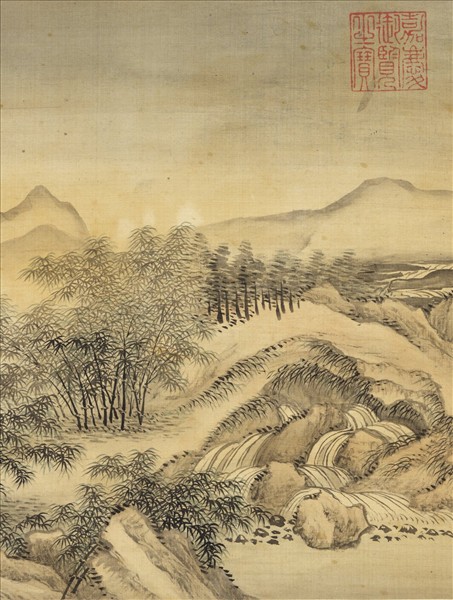 清王翬仿古山水　冊　倣燕肅竹石寒林