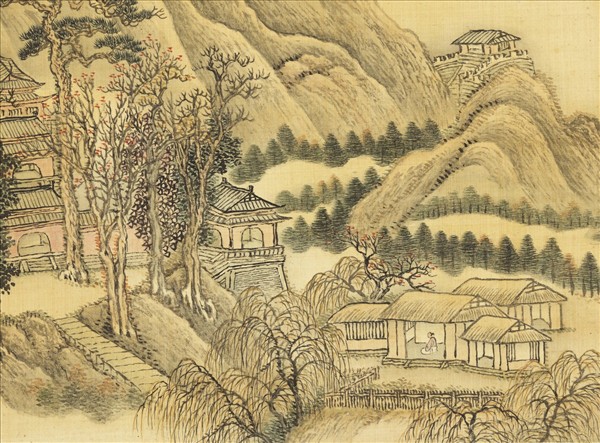 清王翬仿古山水　冊　秋城山寺