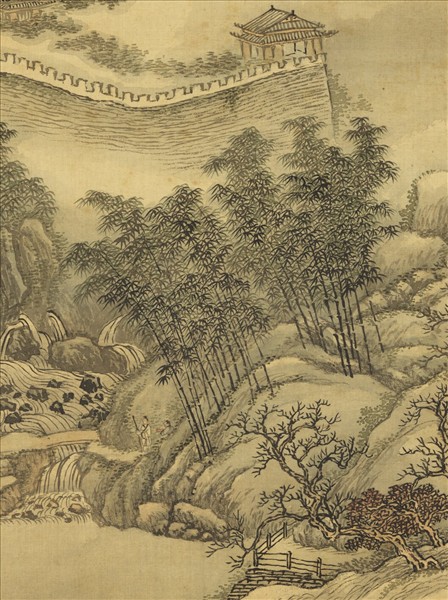 清王翬摹古山水　冊　竹泉暮鐘