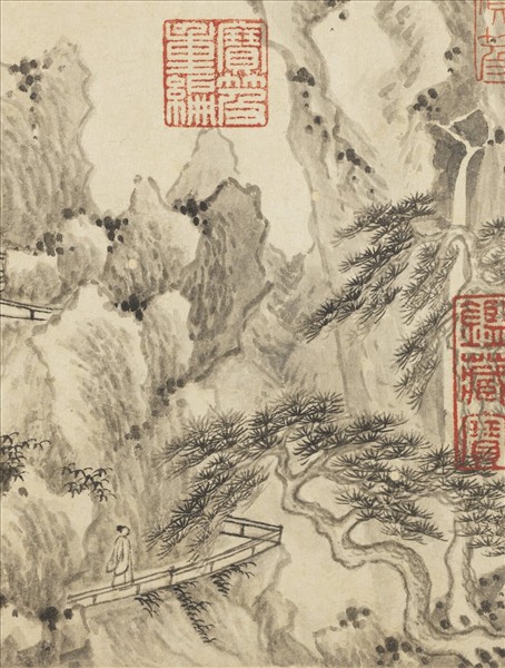 清王翬墨蹟　冊　倣巨然山水