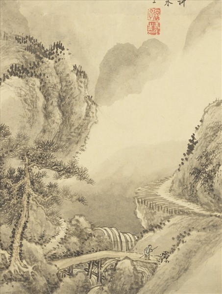 清王翬圖繪　冊　倣吳鎮山水