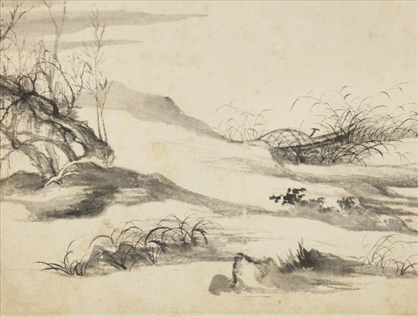 清惲壽平畫山水　冊　柳岸蘆汀