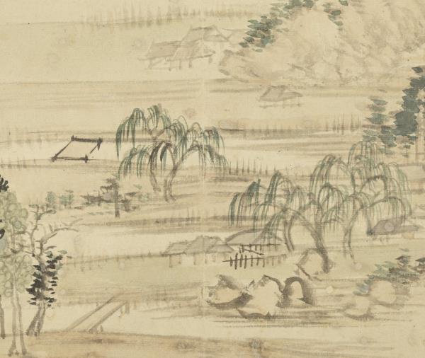 清惲壽平畫山水　冊　倣黃公望沙磧圖