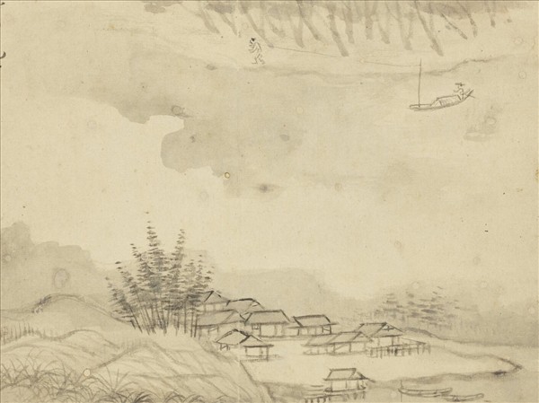 清惲壽平畫山水　冊　遙波孤艇