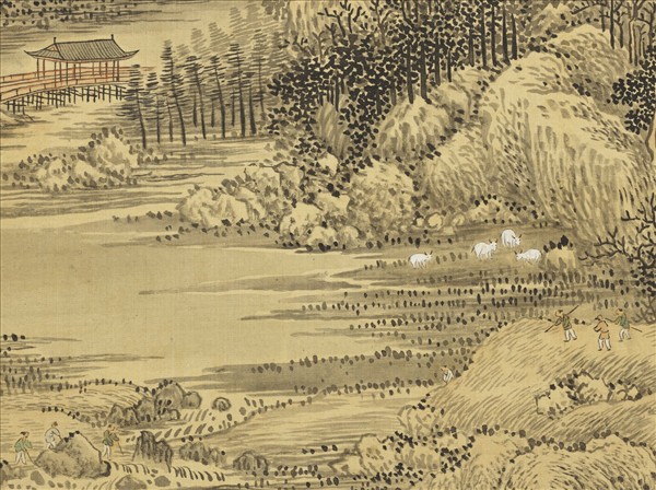 清　惲壽平　二玄社　萱草圖　原寸　鑑定 清 惲壽平 二玄社 萱草圖 原寸 鑑定