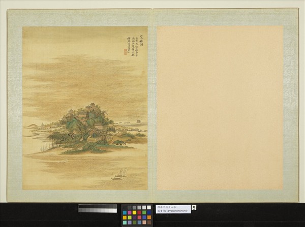 清惲壽平仿古山水　冊　倣郭忠恕江天樓閣