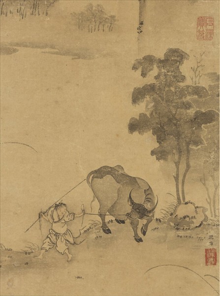 宋祁序長堤歸牧　軸