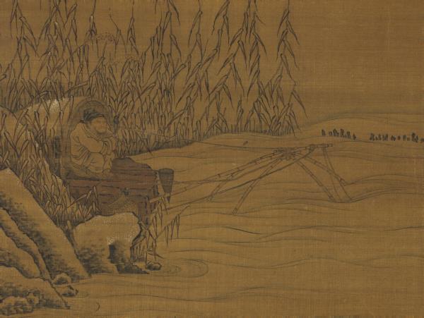 宋燕文貴寒浦魚罾　軸