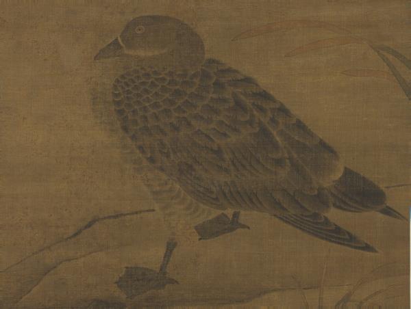 宋崔白蘆汀宿雁　軸