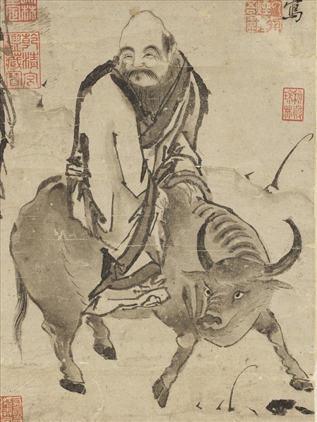 宋晁補之老子騎牛圖　軸