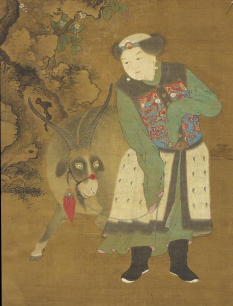 宋郭思戲羊圖　軸