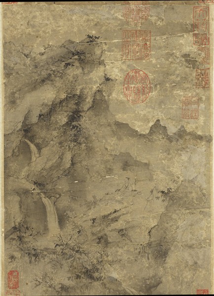 宋揚无咎獨坐彈琴圖　軸