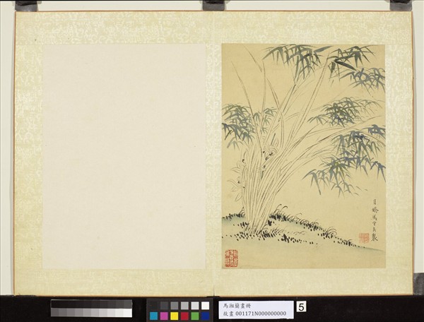 明馬守真畫冊　冊　平坡蘭竹