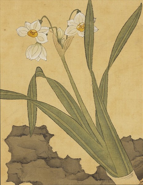 清陳字文房集錦　冊　水仙坡石