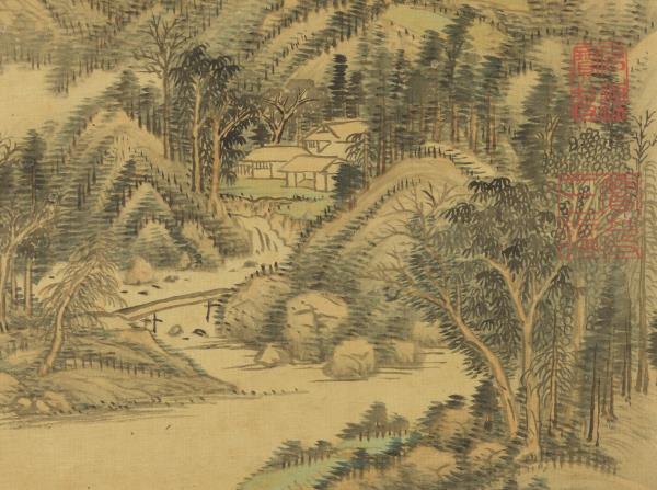 清王翬畫山水　冊　倣黃公望富春大嶺圖意