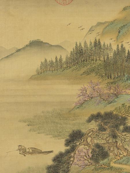 清王翬畫山水　冊　倣惠崇漁樂圖