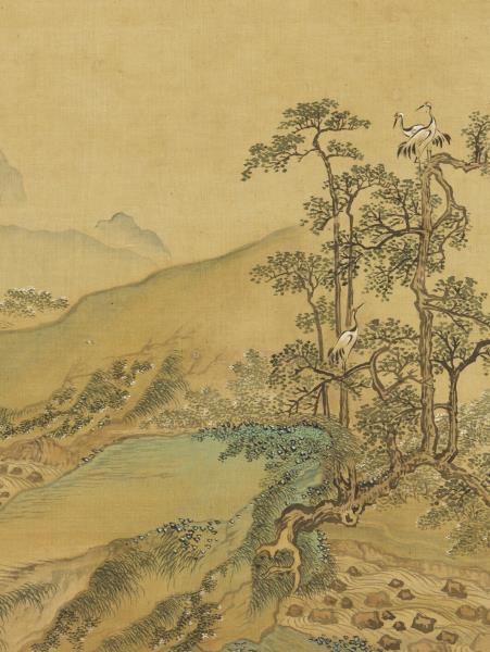 清王翬畫山水　冊　倣李嵩古木鶴群