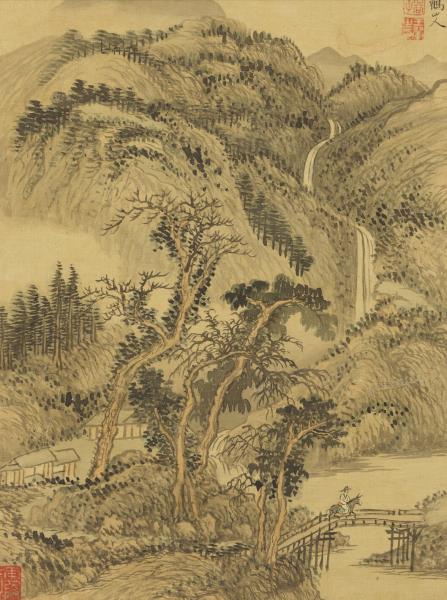 清王翬畫山水　冊　倣王蒙山水