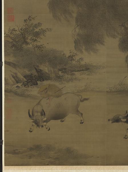 宋李迪風雨歸牧　軸