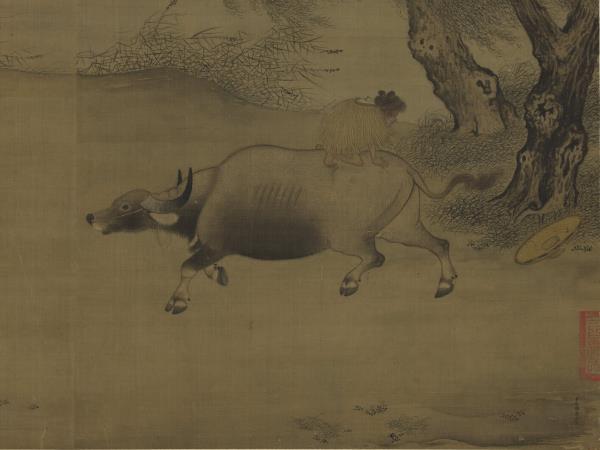 宋李迪風雨歸牧　軸