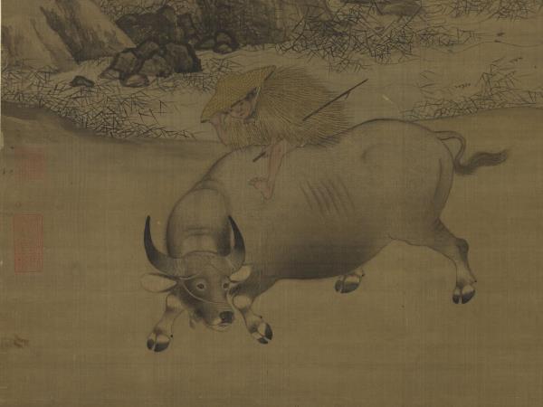 宋李迪風雨歸牧　軸