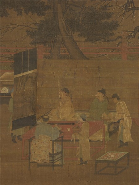 宋張訓禮圍爐博古圖　軸