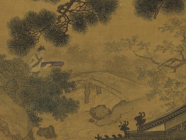 宋劉松年溪亭客話圖　軸