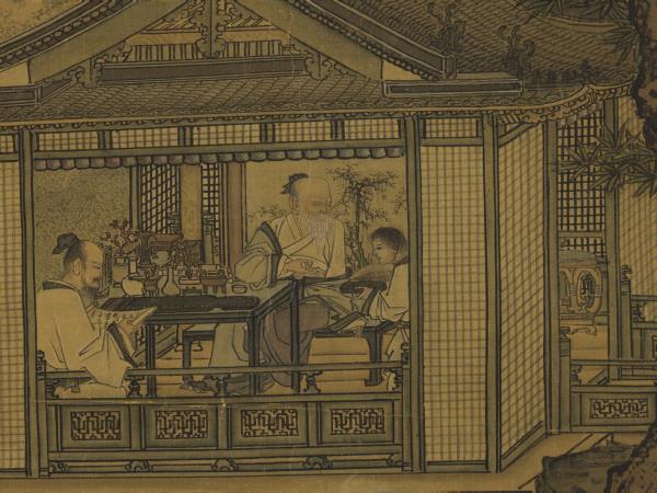 宋劉松年溪亭客話圖　軸