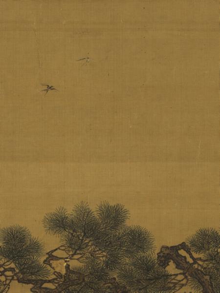 宋劉松年溪亭客話圖　軸