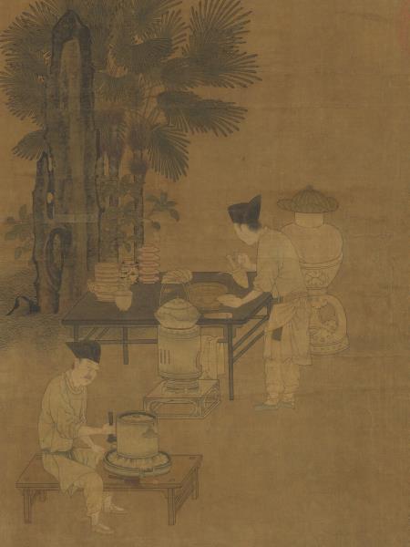 宋劉松年攆茶圖　軸