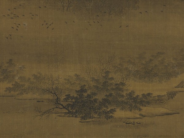 宋人溪山暮雪　軸