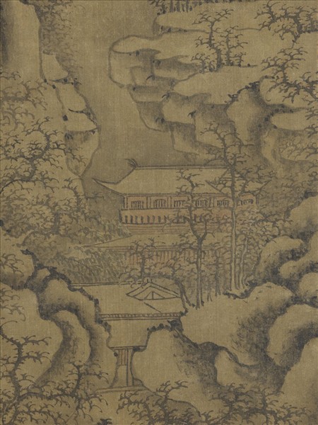 宋人萬山積雪　軸