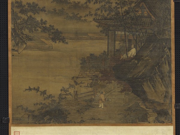 宋人水亭琴興　軸